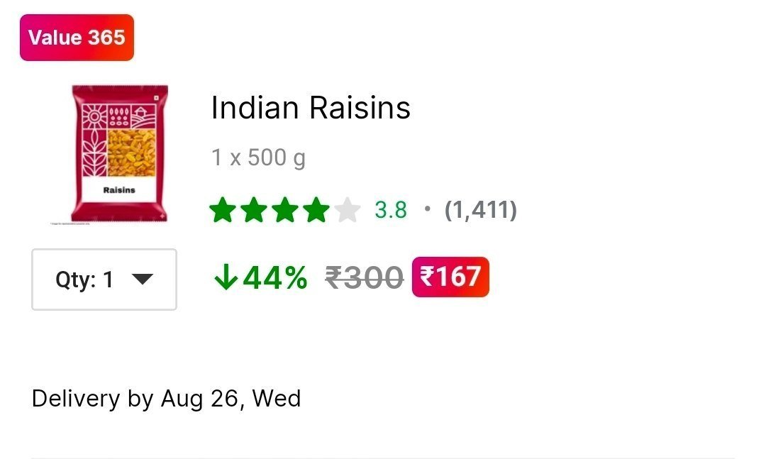 G Raisins 167 -