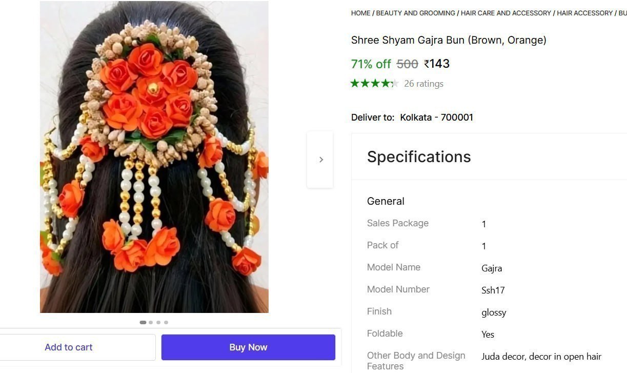 Gajra Bun (brown Orange) 143
