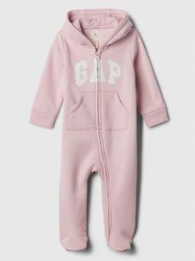 Gap Infant Boys Hooded Brand Logo Embroidered Romp