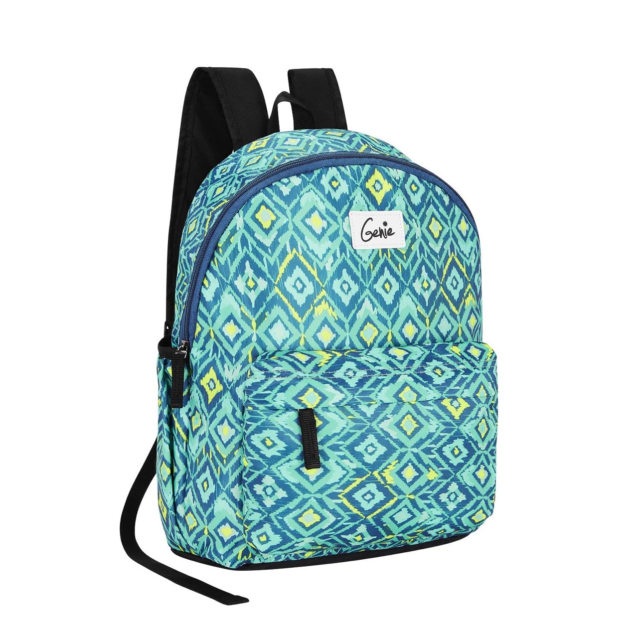 Genie Ikattish Casual Backpack Teal Lightweight Daypack For College Travel 