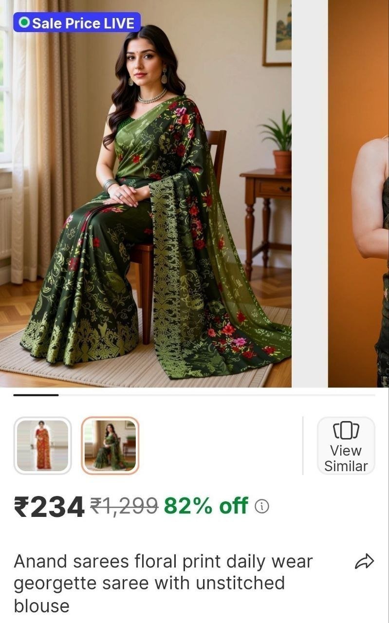 Gerogett Saree With Blouse