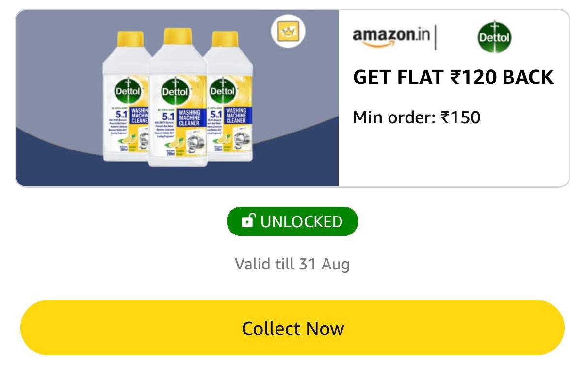Get 120 140 Cashback On Min 150 Dettol Orders