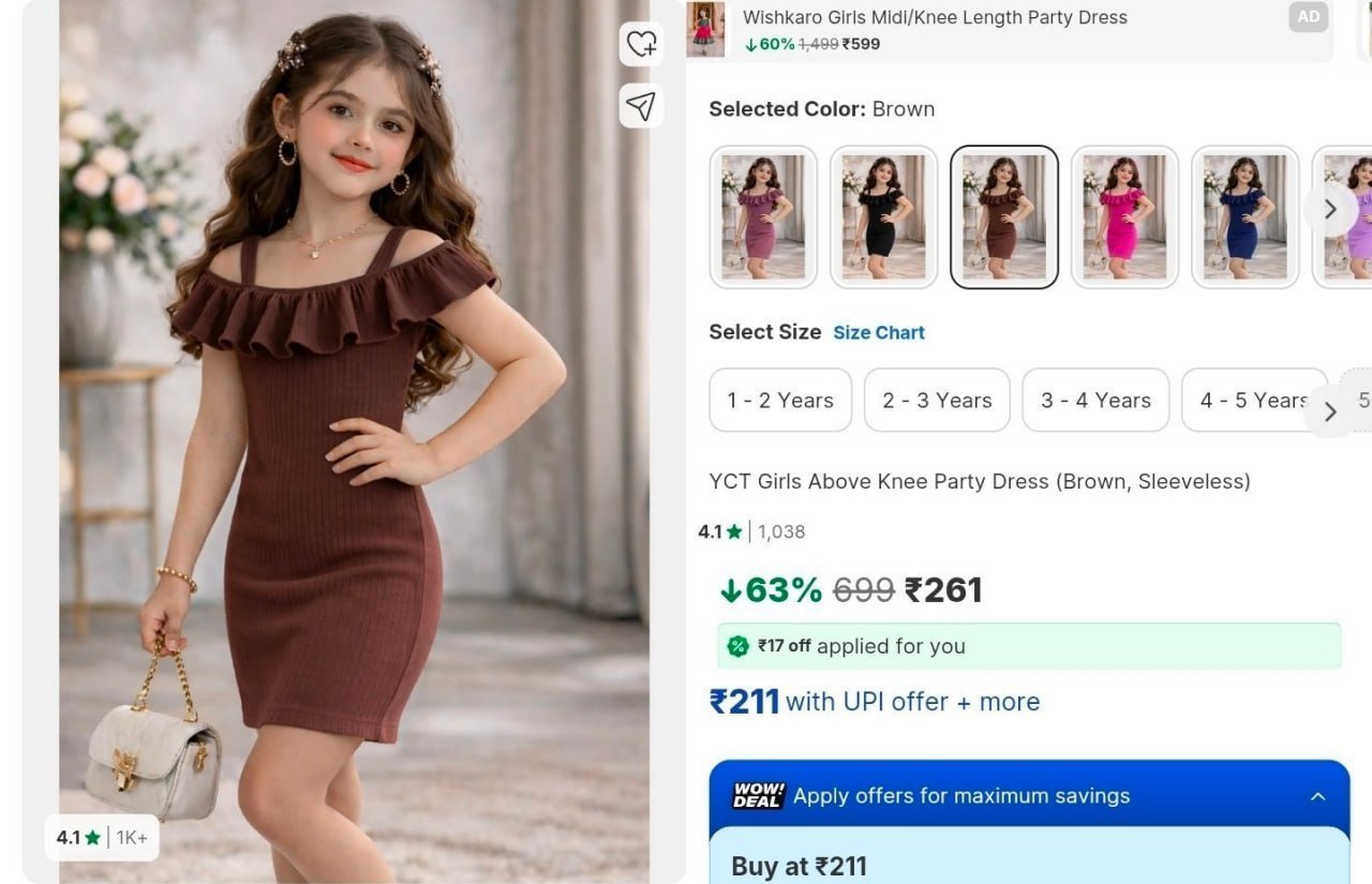 Girl Party Dress 261 Multiple Colors All Size