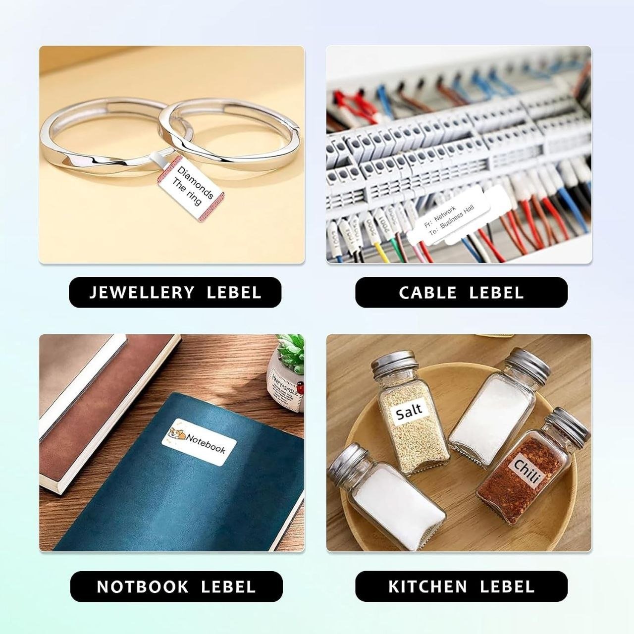Glun 200 Labels Sticker Non-tearable White Vi