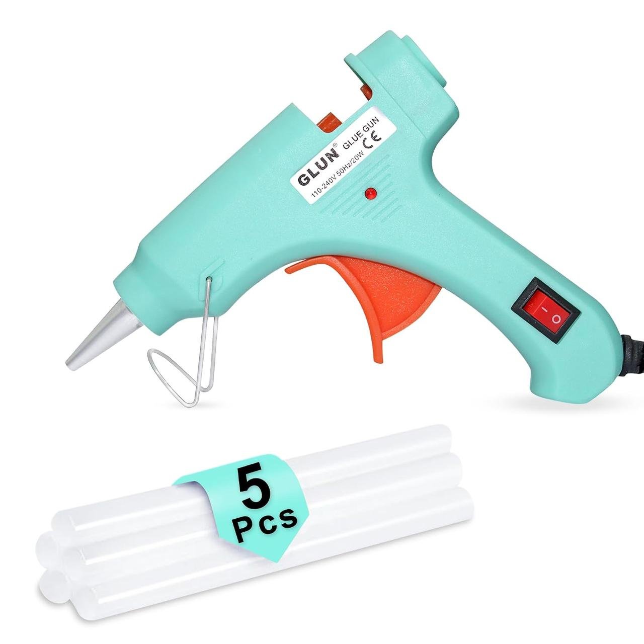 Glun 20w Glue Gun With 7mm Glue Sticks Led Indicat