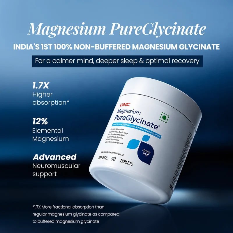 Gnc Magnesium Pure Glycinate 779 100 Non-buffered Magnesium Glycinate Deep 