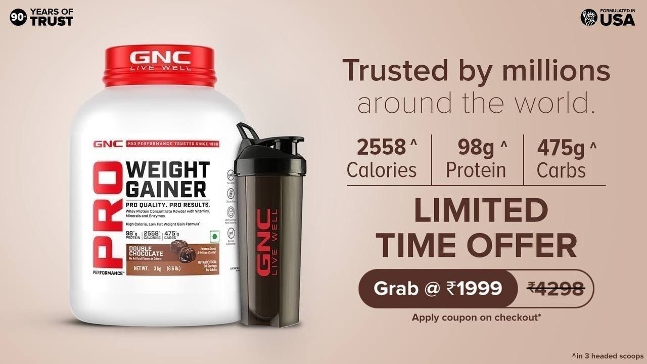 Gnc Weight Gainer 3kg Shaker 350