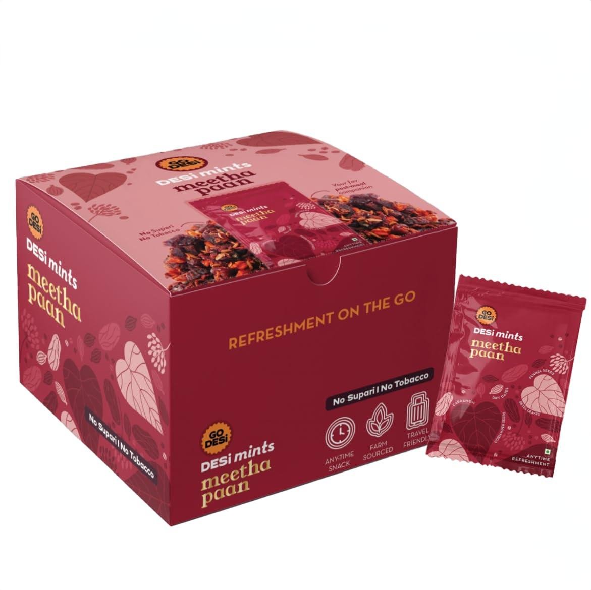 Go Desi Meetha Paan Mouth Fresheners Desi Mints Refreshing Mouthfreshener Mukhwas Box