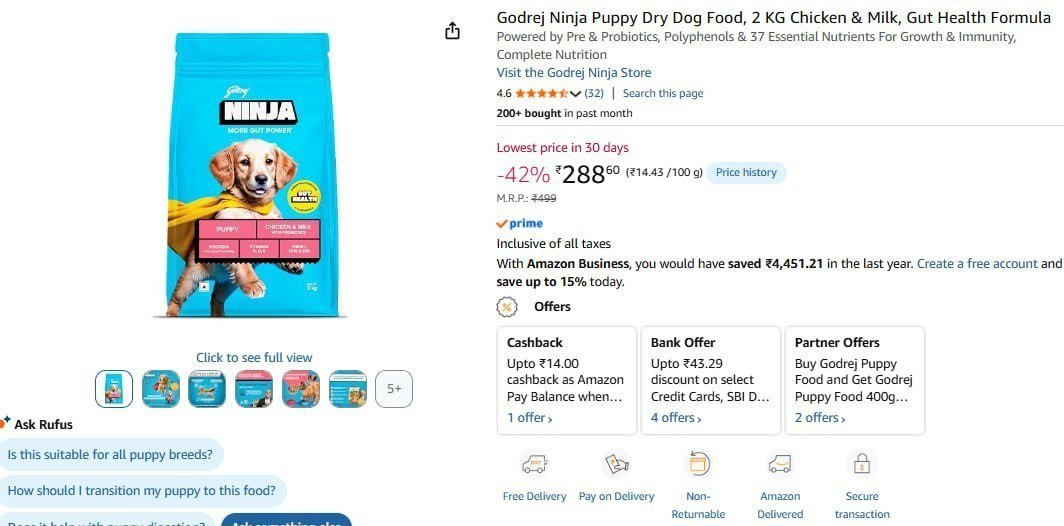 Godrej Dry Dog Food 2 Kg At 288