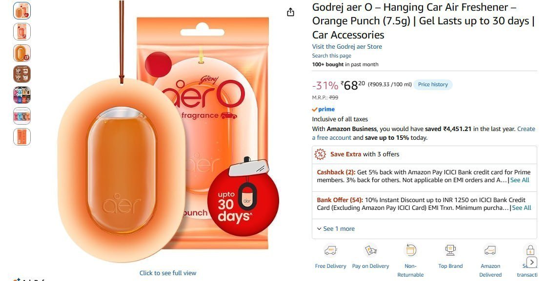 Godrej Hanging Car Air Freshener 68