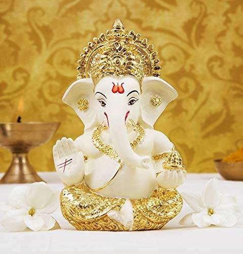 Gold Art India Ceramic Ganesh Idol For Car Da