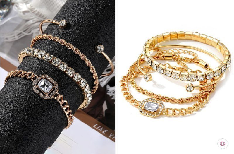 Goldiwala Set Of 4 Gold-plated Link Bracelets Arou