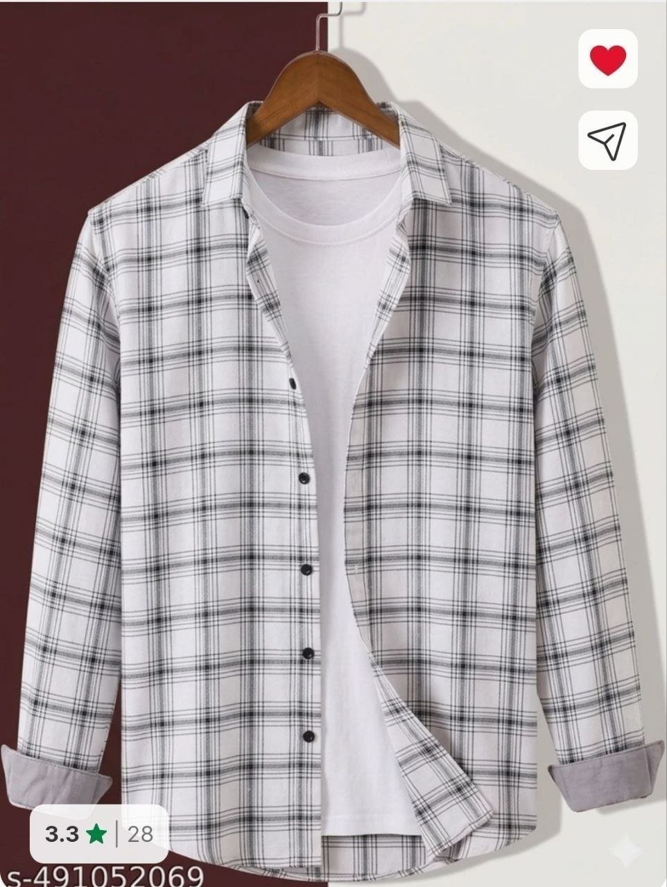 Good Quality Men Check Shirt Flat 86