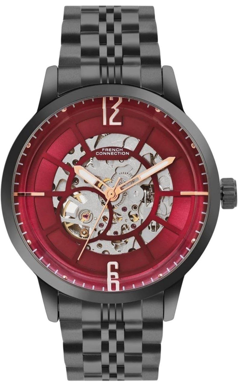 Grab 4 359french Connection Men Analogue Automatic Burgundy Dial Watch