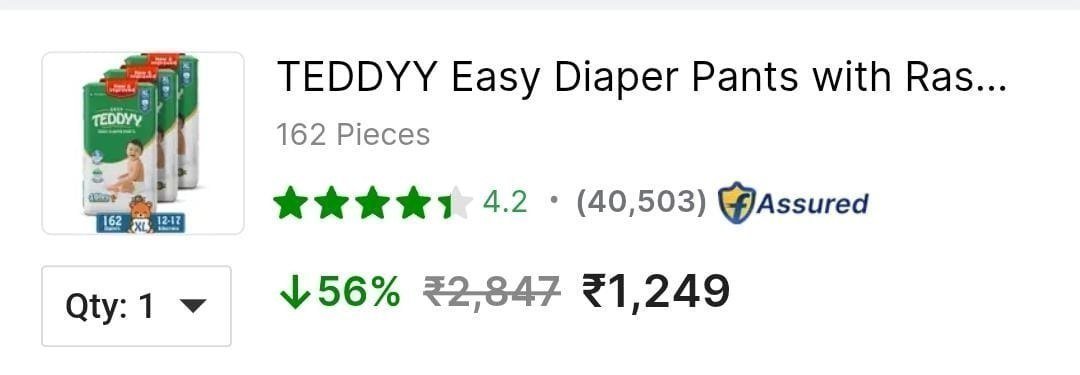 Grab Flat 55 On Teddyy Easy Diaper Pants Xxl (126 
