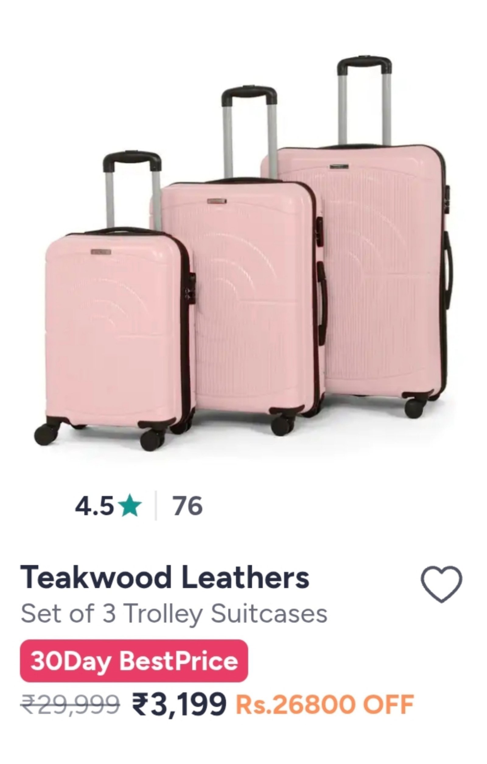 Grab Teakwood Leathers Set Of 3 Suitcase At 3