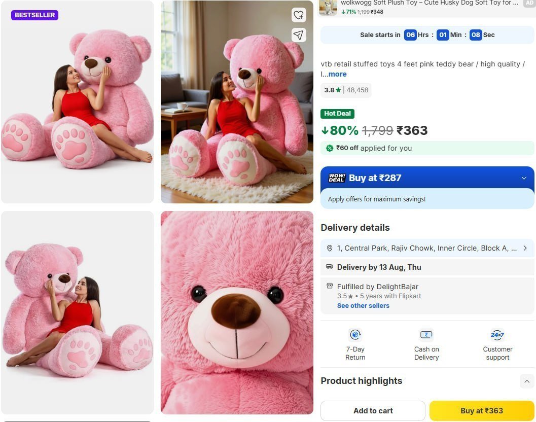 Grab Teddy Bear 4 Feet 363