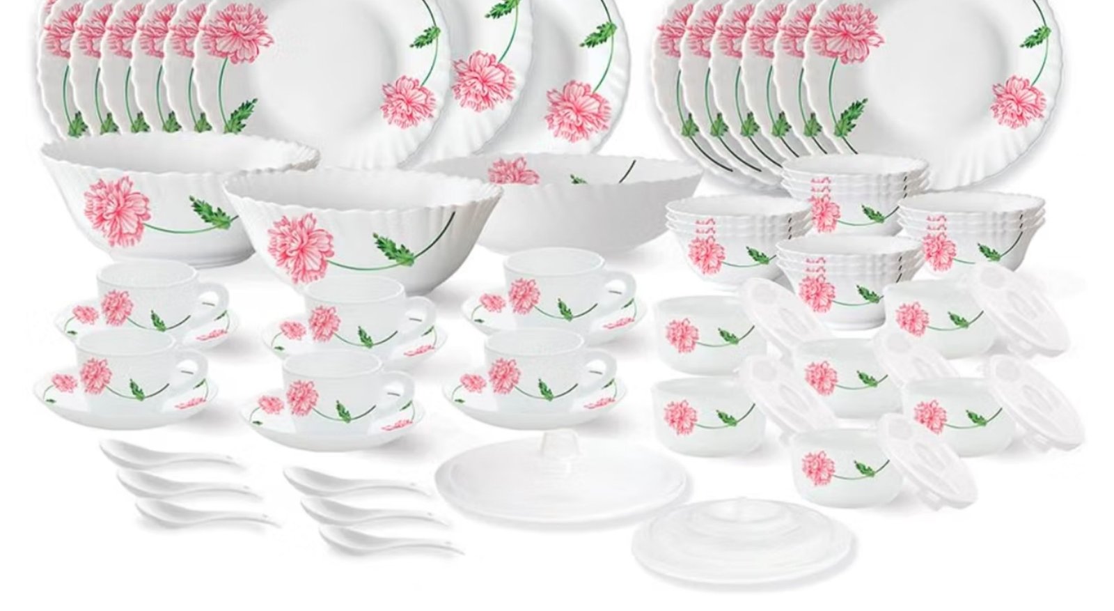 Grablarah By Borosil Opalware Dinner Set Of 66 Pie
