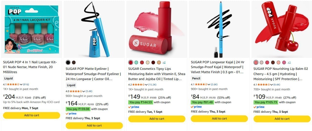 Great Value Deals 60 On Sugar Cosmetics Makeu