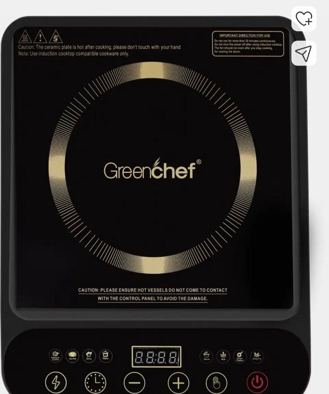 Greenchef Dice 2000 W Induction Cooktop Touch