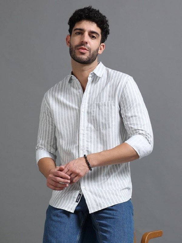 Grey Striped Shirt 401 L3 8