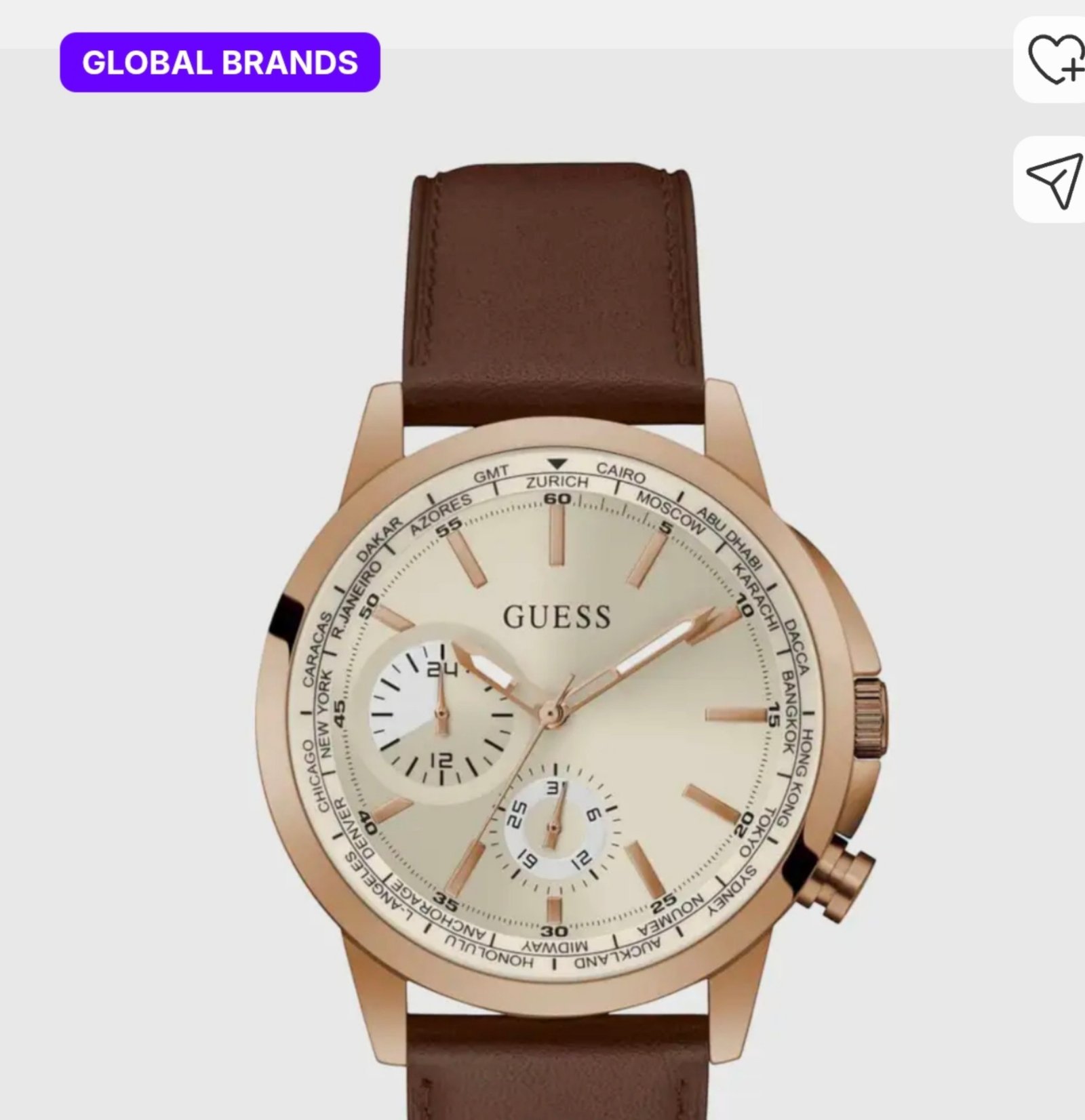 Guess Analog Watch For Men 500 Extra Bank Reg