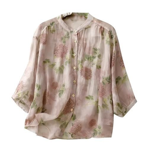 Gufrina Womens Light Rose Floral Printed Button Do