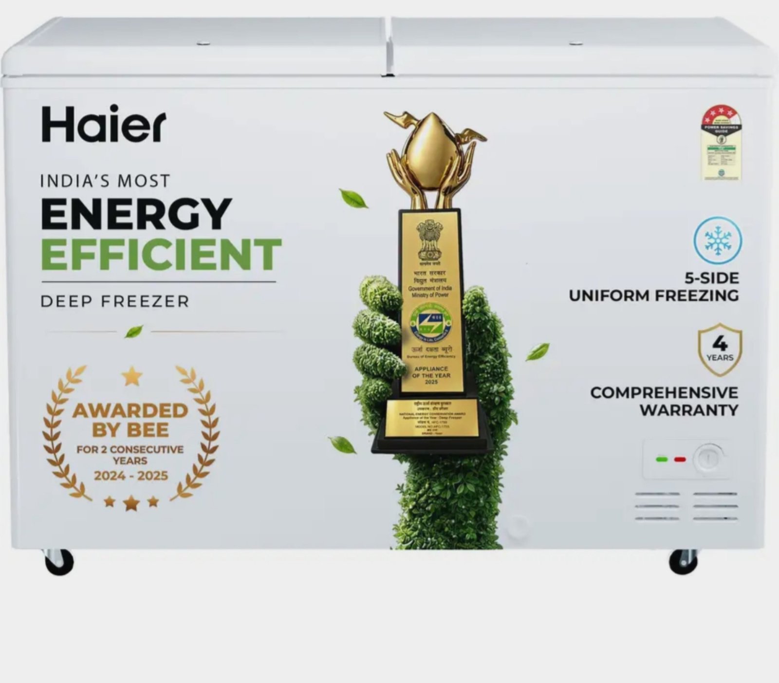 Haier 439 L Double Door Standard Deep Freezer