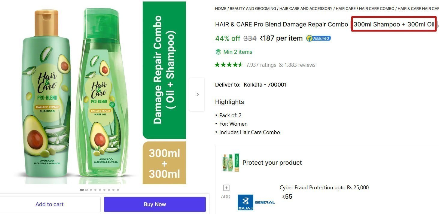 Hair Care Pro Blend Damage Repair Combo 187 Min Bu