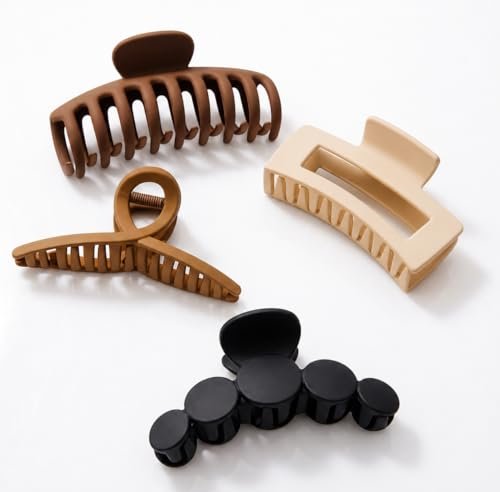 Hair Claw Clips For Women Girls 4 Large Matte