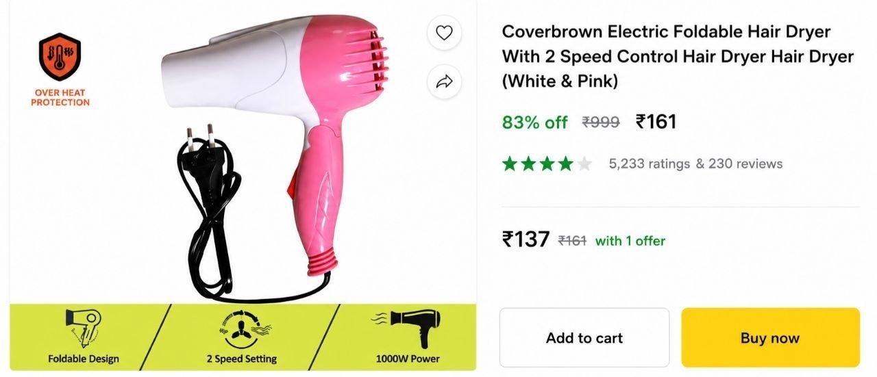 Hair Dryer 166