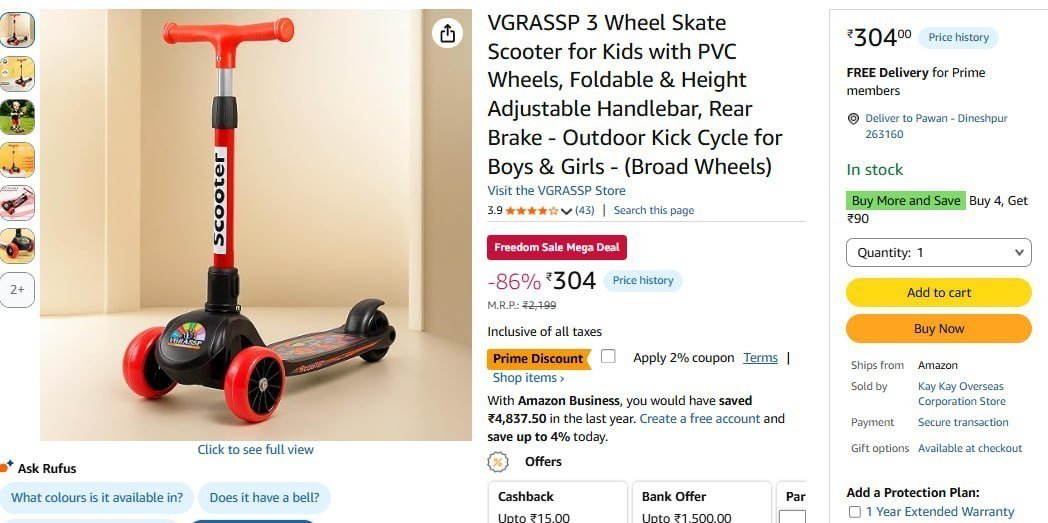 Haiskate Scooter For Kids With Pvc Wheels 304