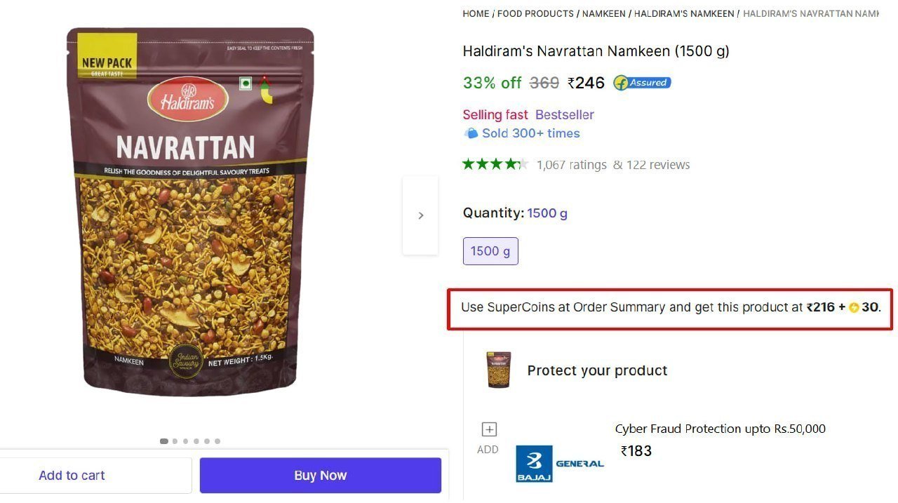 Haldiram S Navrattan Namkeen (1500 G) 216 30 