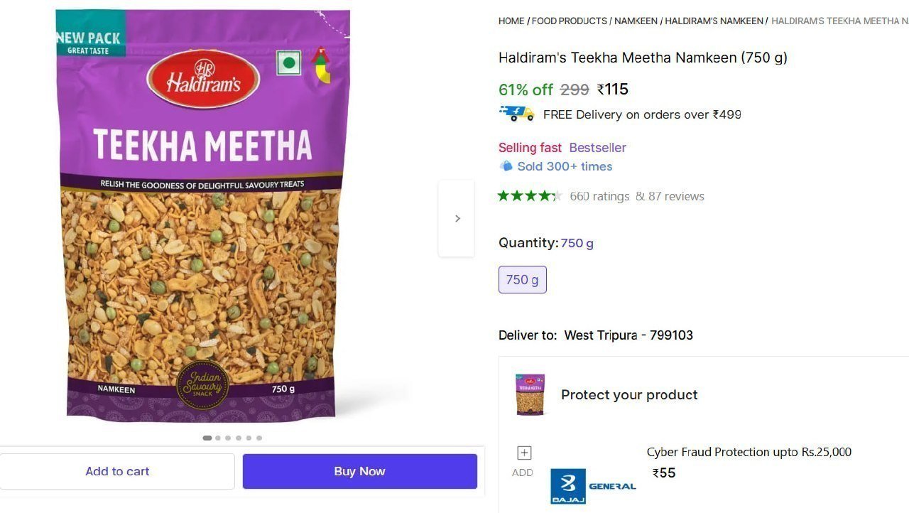 Haldiram S Teekha Meetha Namkeen (750 G) 115