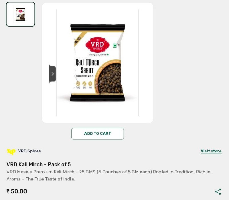 Hamaara Mall Masala Alert Vrd Kali Mirch Pack Of 5