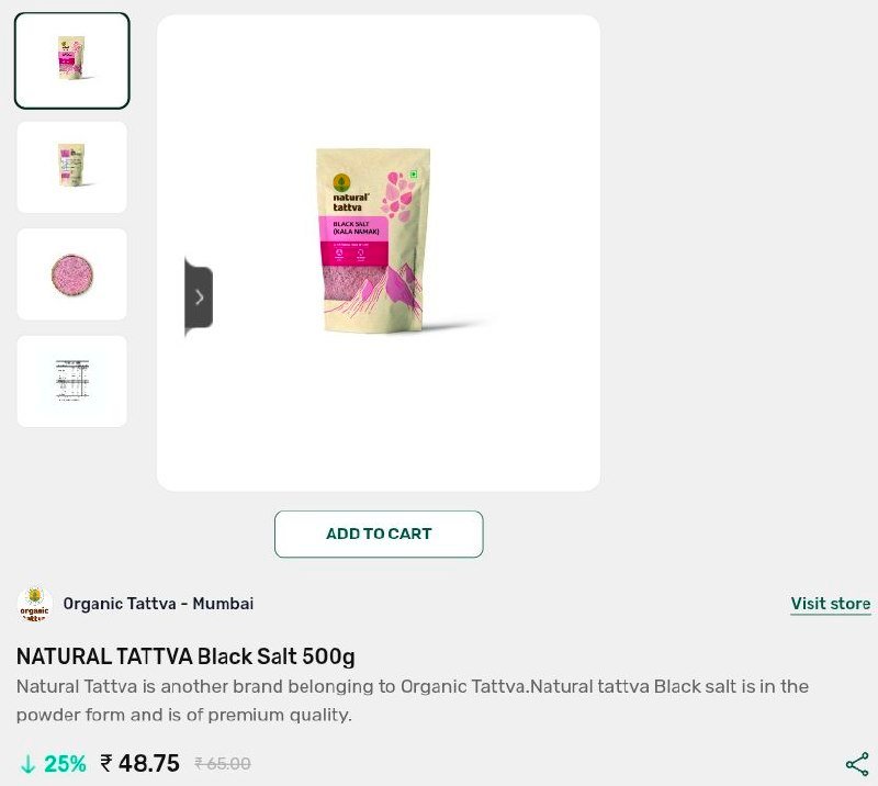 Hamaara Mall Natural Tattva Black Salt 500gmr