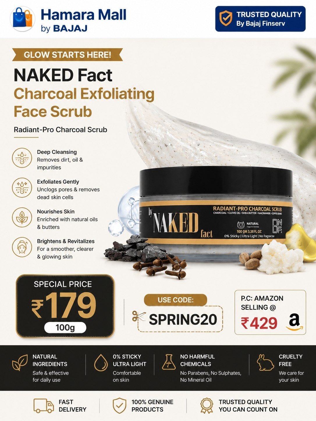 Hamara Mall By Bajaj Naked Fact Charcoal Exfo