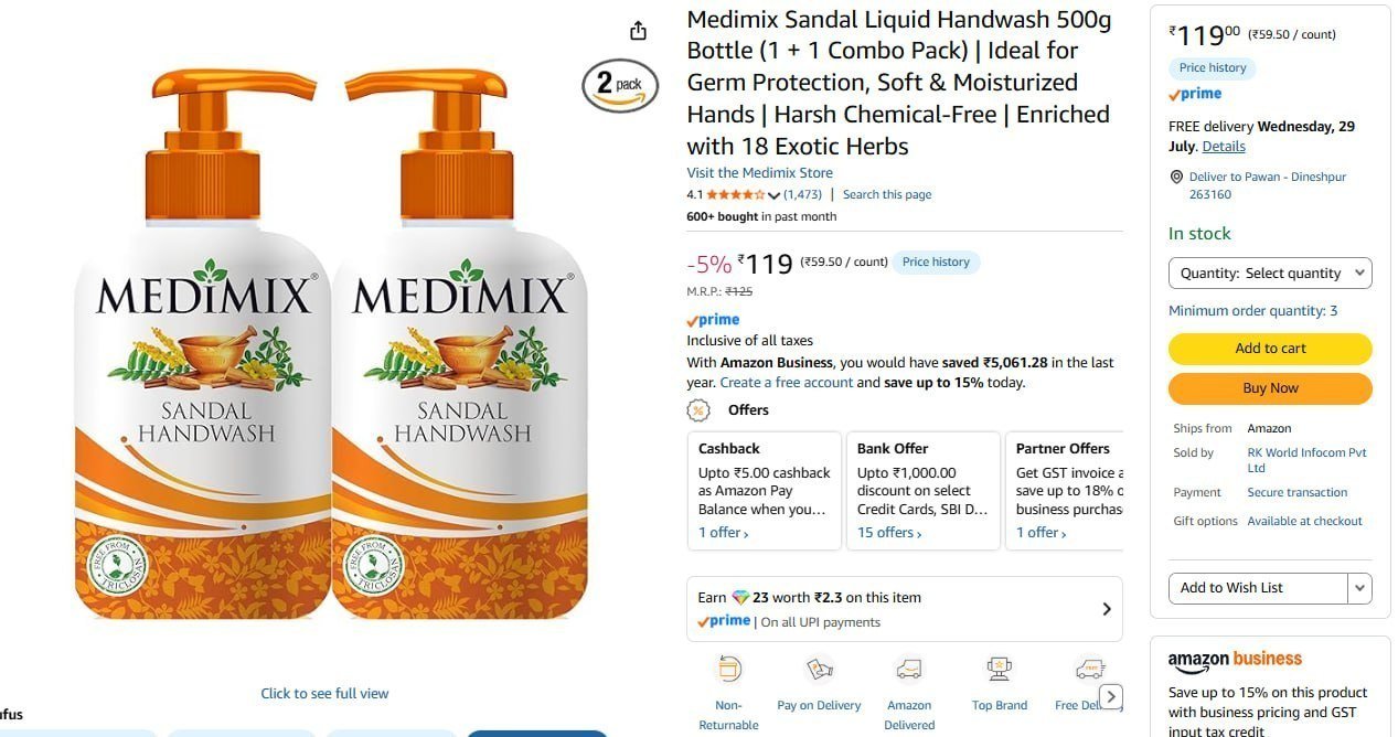 Handwash 500g Bottle (1 1) 119