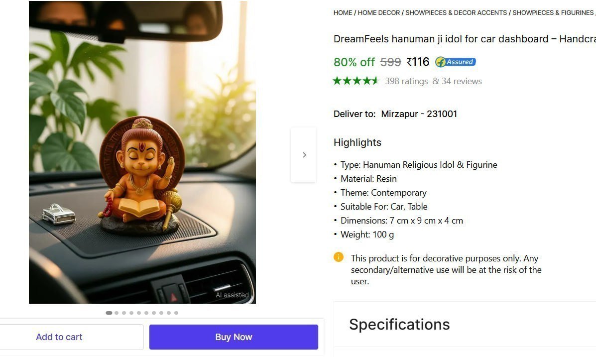 Hanuman Ji Idol For Car Dashboard 116