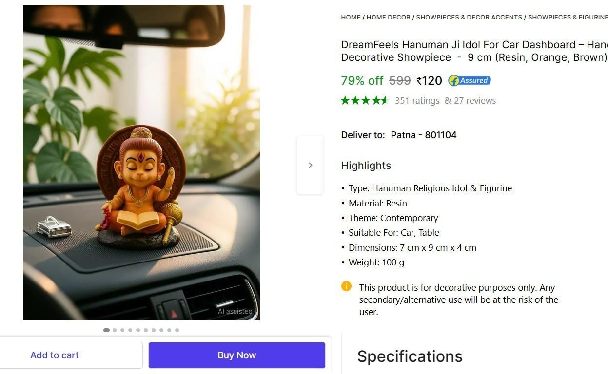 Hanuman Ji Idol For Car Dashboard 120