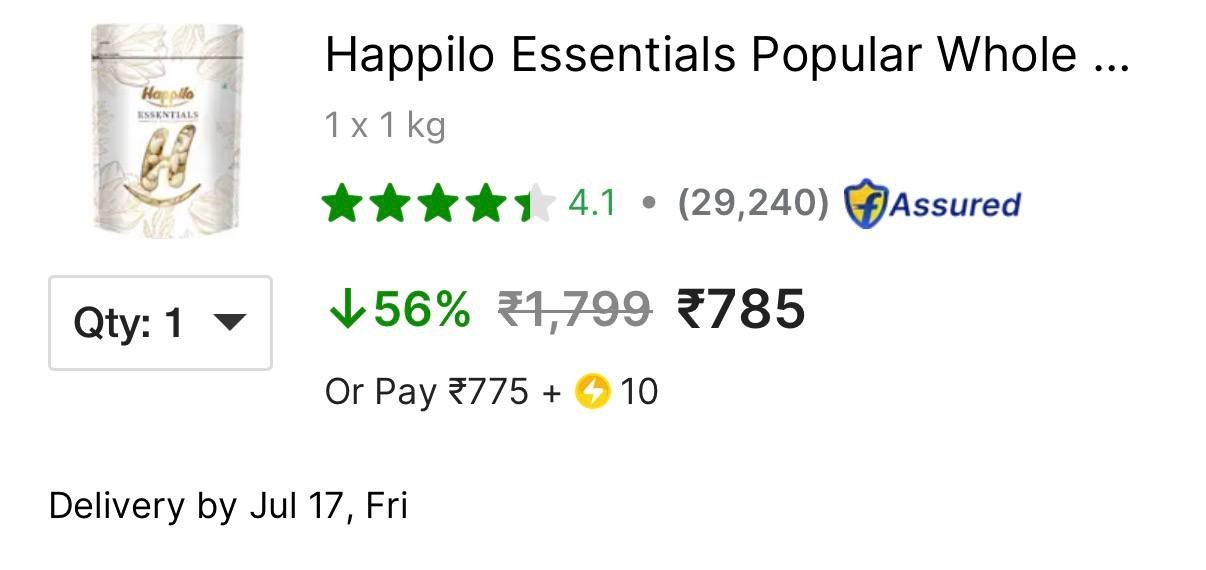 Happilo Whole Cashew 1 Kg 785
