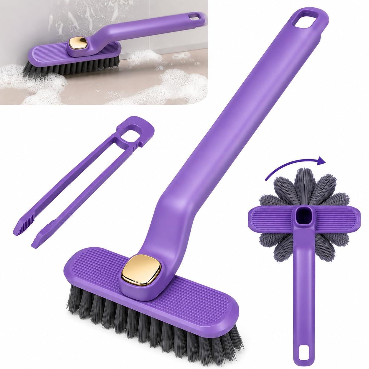 Hard Bristle Bathroom Scrubber Rotating Gap C