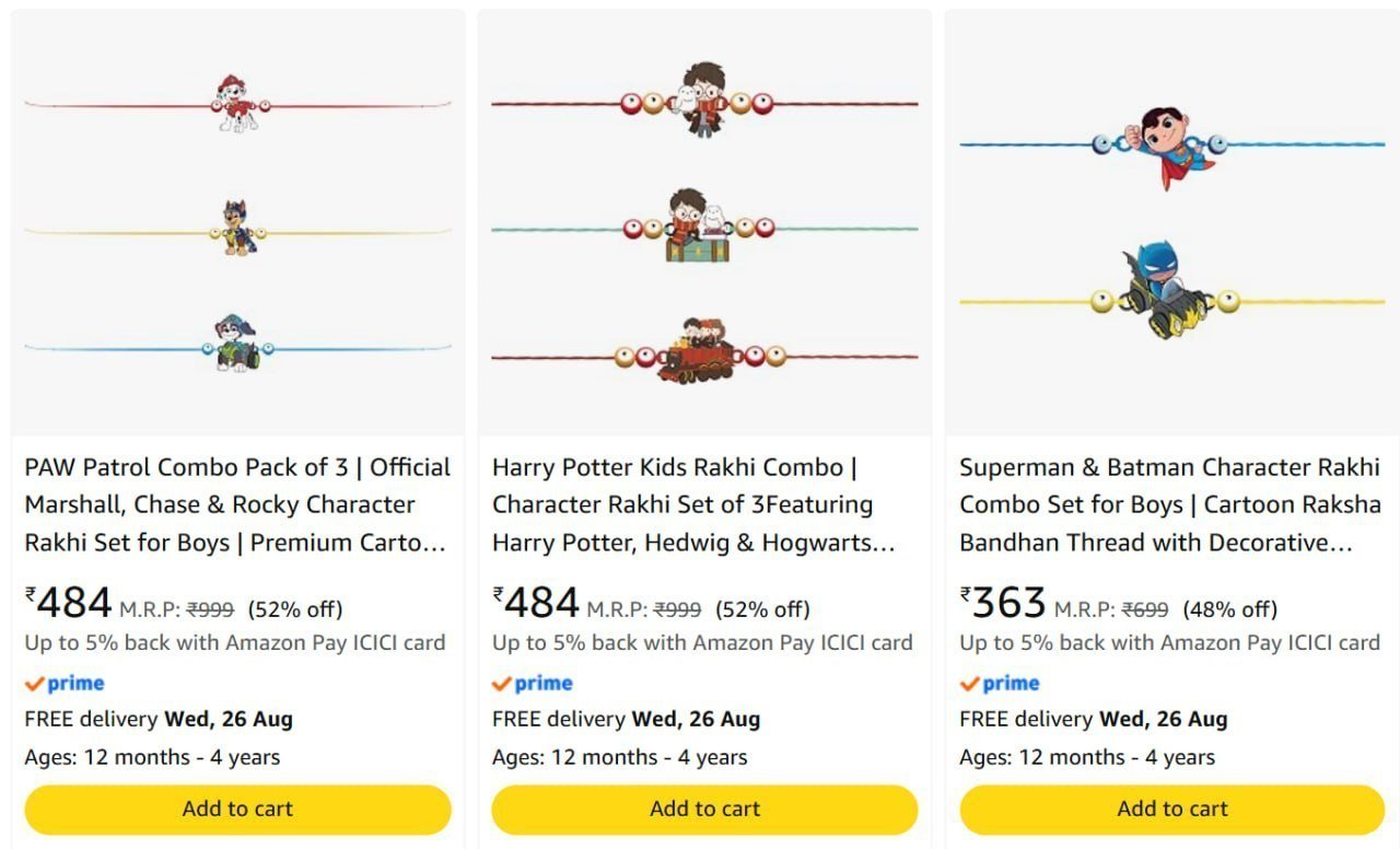 Harry Potter Superman Rakhis Starts 363