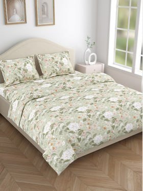 Haus Kinder Green Red Floral 144 Tc Cotton Ki