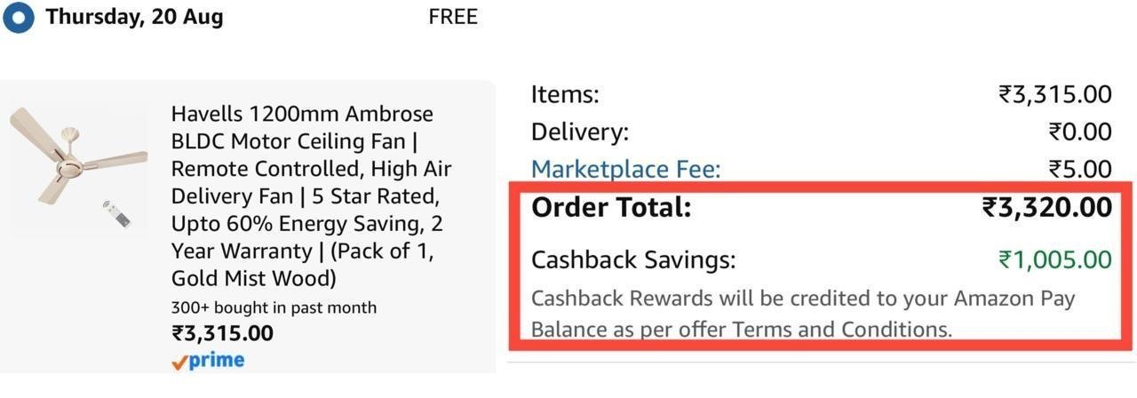 Havells Products 3 000 With Amazon Pay Upi100