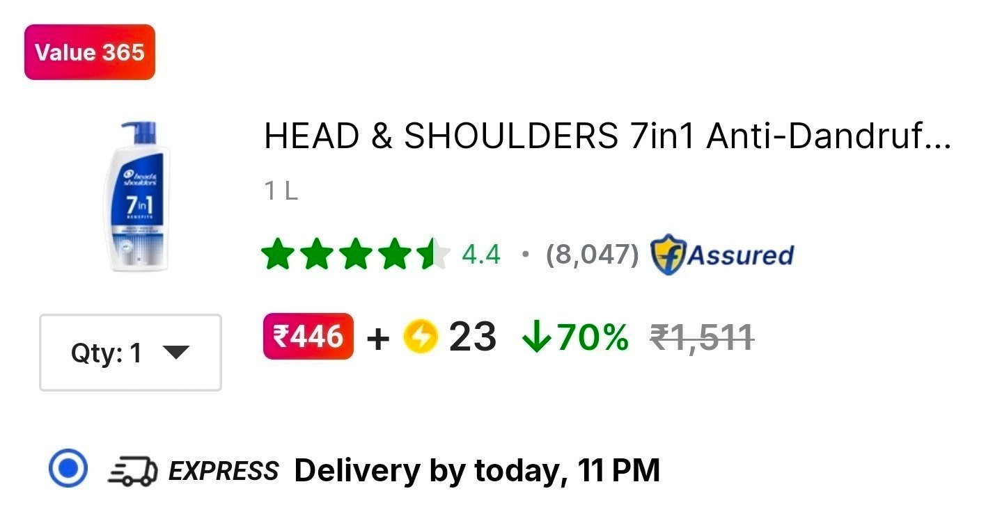 Head Shoulders 7-in-1 Shampoo (1l) At 446 23 Sc
