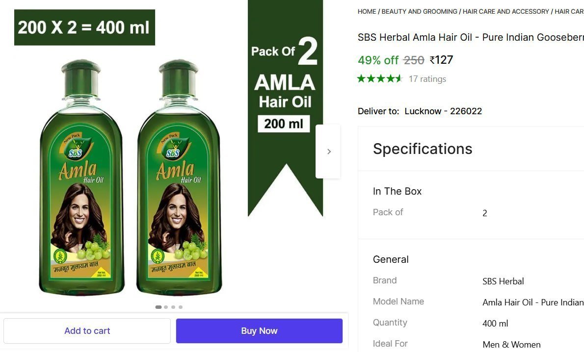 Herbal Amla Hair Oil (400 Ml) 127