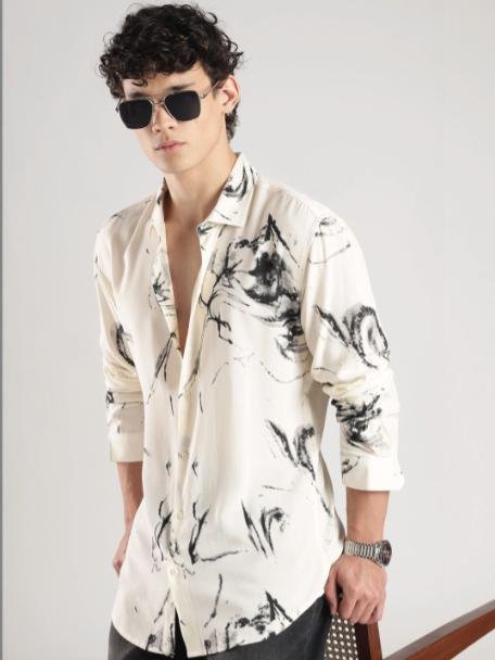 Here Now Men Slim Fit Printed Casual Shirt 59