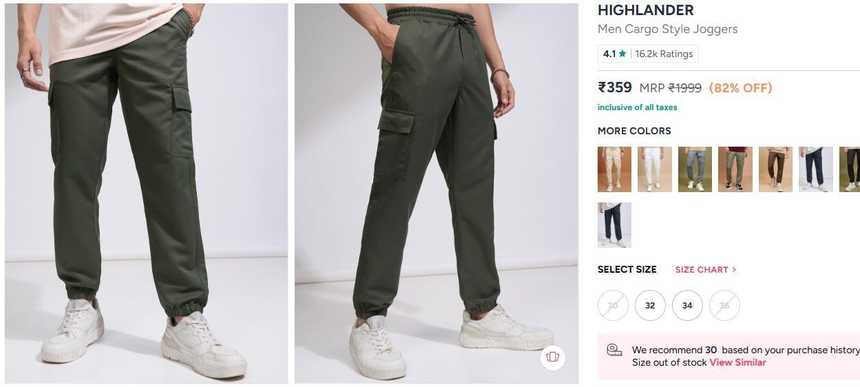 Highlander Cargo Joggers At 359 399 399