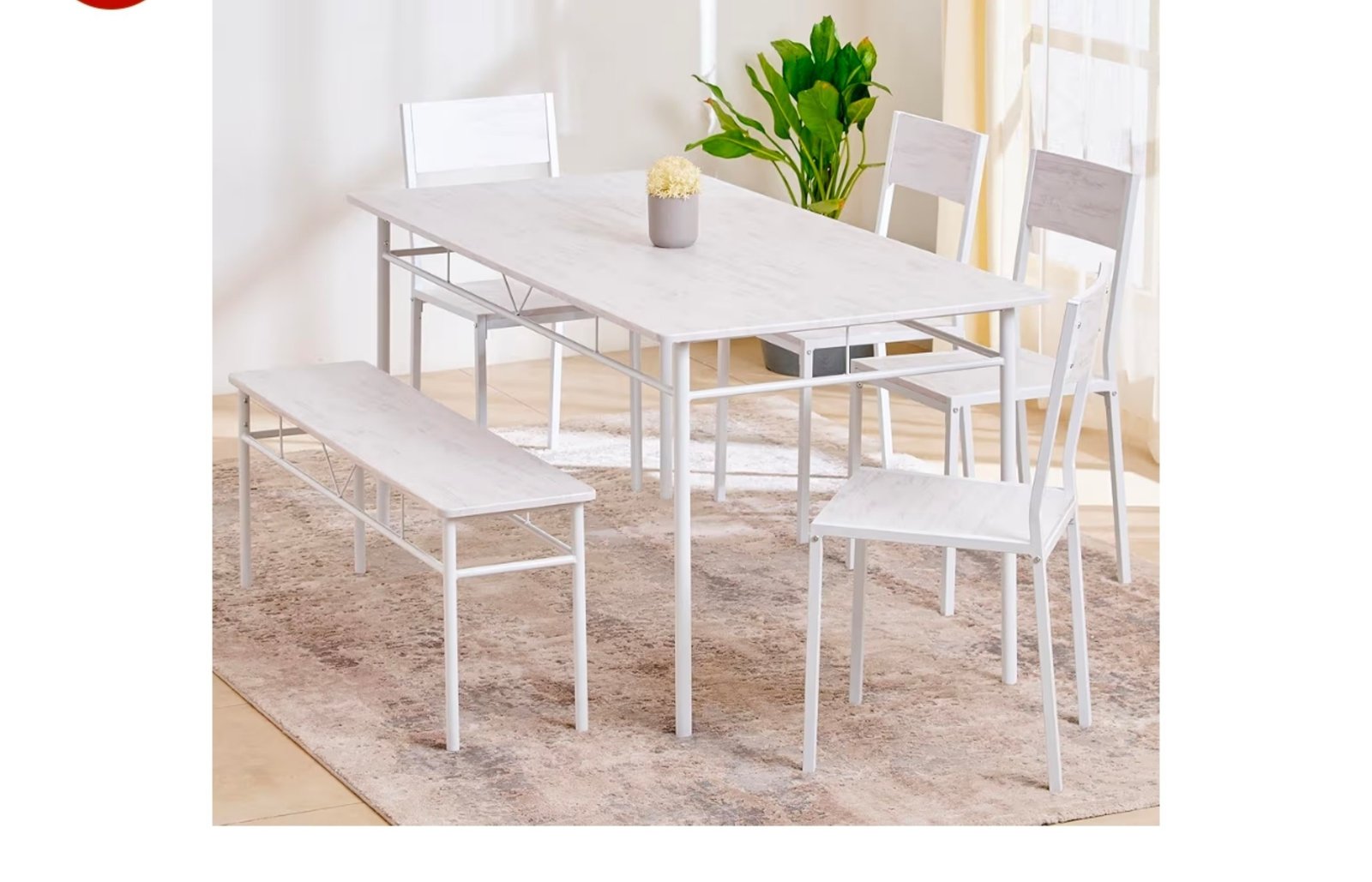 Home 6-seater Engineered Wood Dining Table Set Wit
